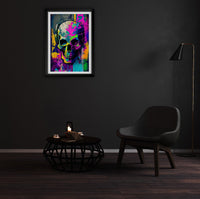 Retro Skull Graffiti Street Art Wall Art | Vintage 90s Spray Paint Pop Art Poster Illustration - Vivid Roads
