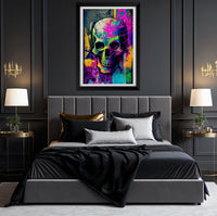 Retro Skull Graffiti Street Art Wall Art | Vintage 90s Spray Paint Pop Art Poster Illustration - Vivid Roads