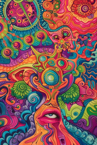DMT Psychedelia Art v.1 | Psychedelic Visionary Wall Decor | Vibrant Colors Illustration Print - Vivid Roads