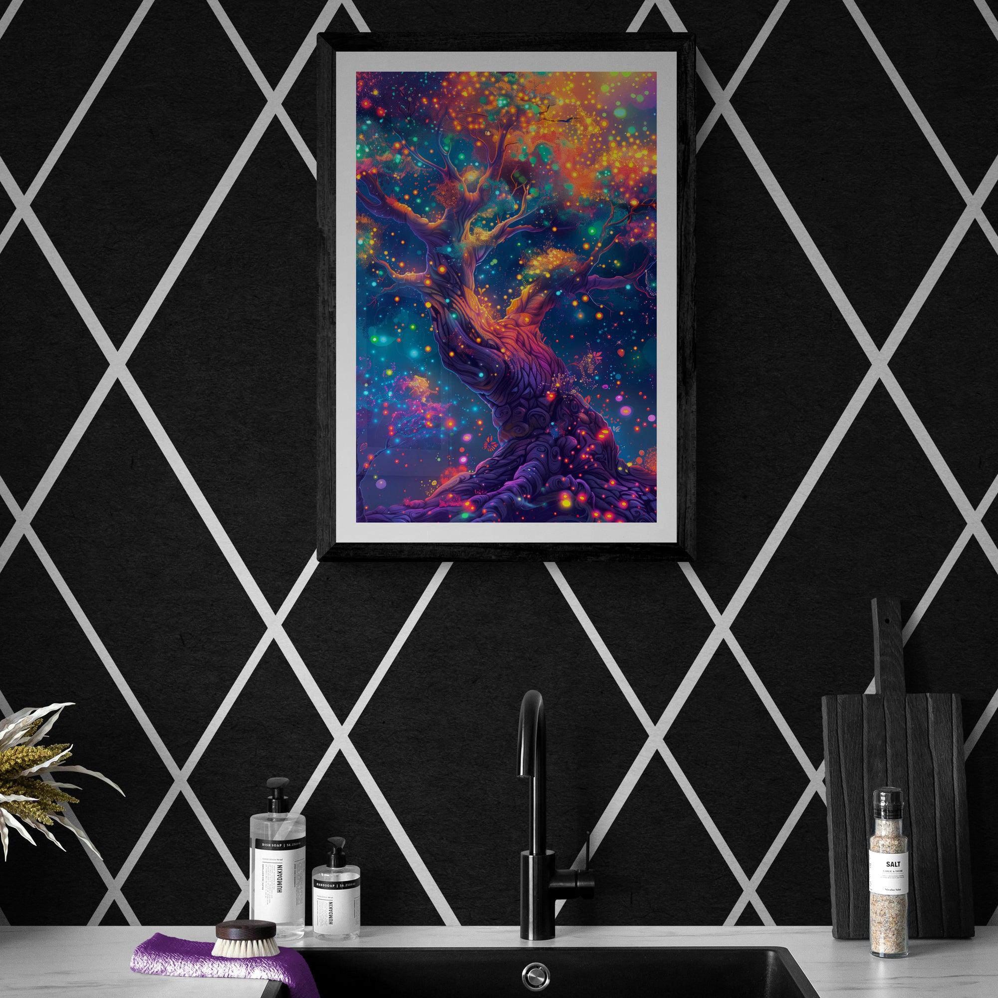 Magical Forest Art Poster | Mystic Arbor | Luminous Tree Dreams v3 - Vivid Roads