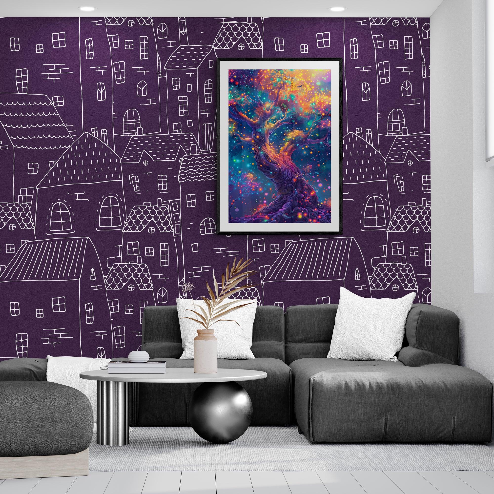 Magical Forest Art Poster | Mystic Arbor | Luminous Tree Dreams v3 - Vivid Roads