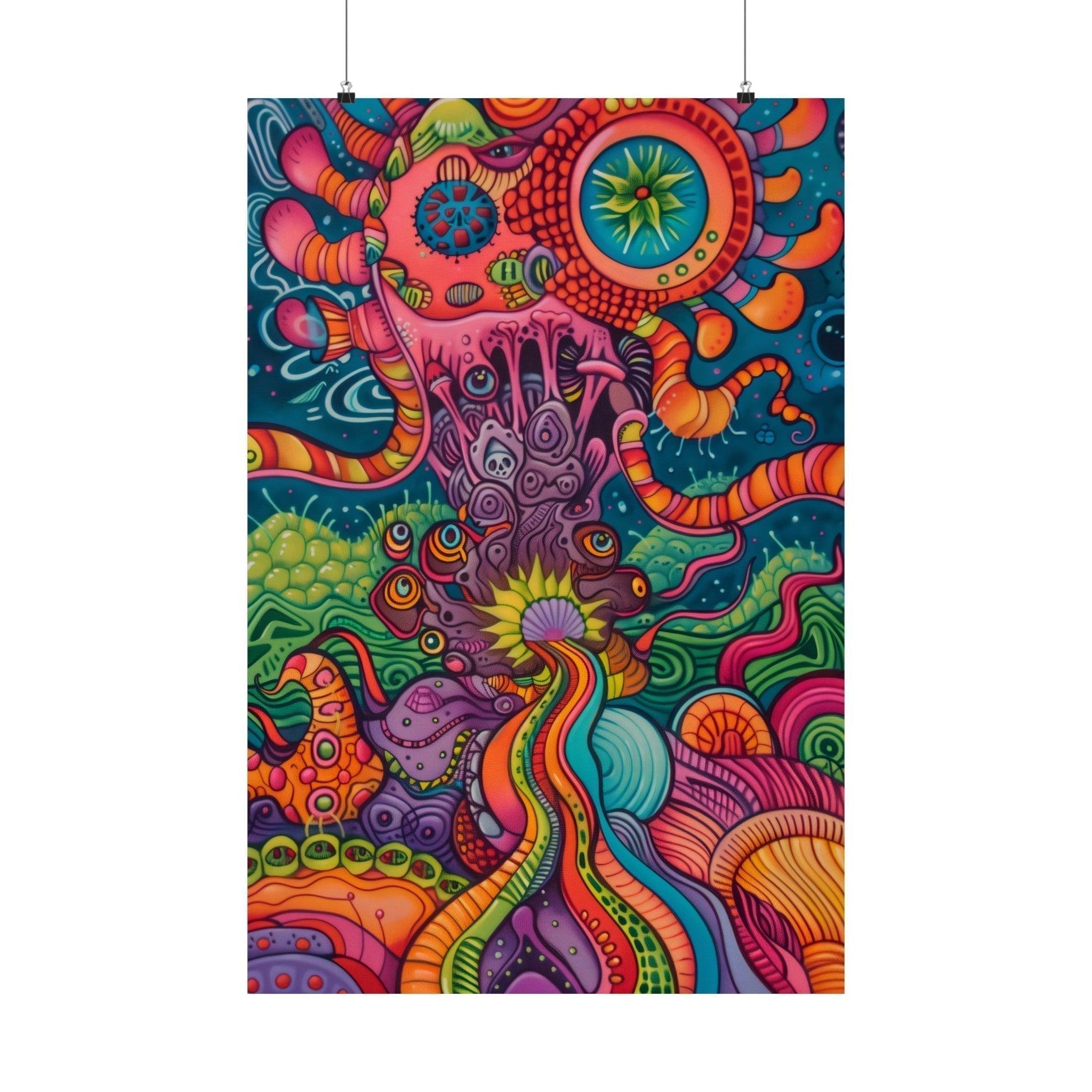 Vibrant DMT Psychedelia Art v.4 | Abstract Visionary Poster | Eye - Catching Wall Decor - Vivid Roads