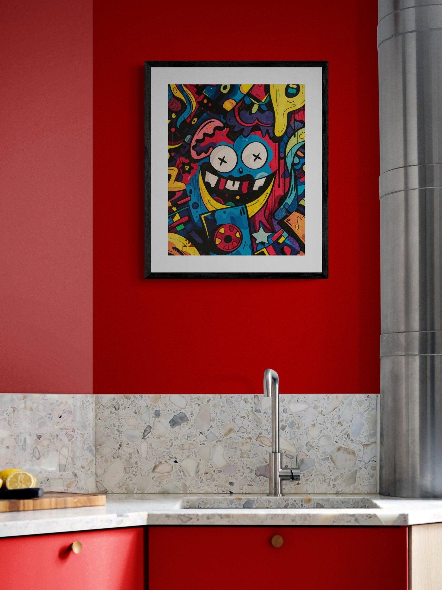Vibrant Emoji Graffiti Art Print | Bold and Colorful Urban Wall Decor - Vivid Roads
