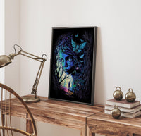 Abstract Surreal Fantasy Wall Art | Enchanted Woods Witchy Trippy Illustration - Vivid Roads