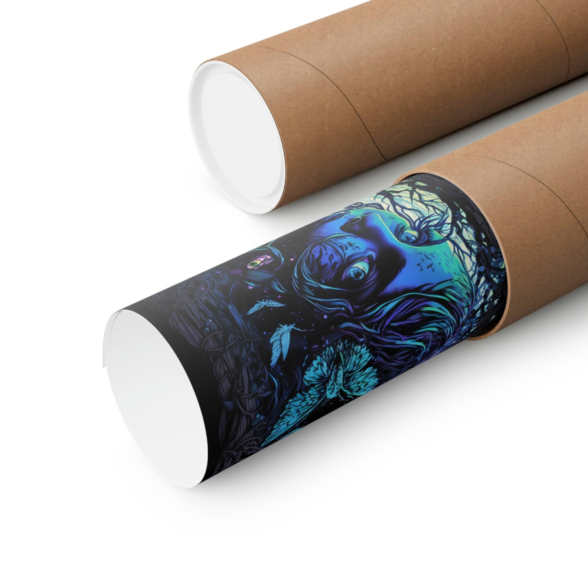 Abstract Surreal Fantasy Wall Art | Enchanted Woods Witchy Trippy Illustration - Vivid Roads