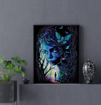 Abstract Surreal Fantasy Wall Art | Enchanted Woods Witchy Trippy Illustration - Vivid Roads