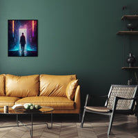 Cyberpunk Sci-Fi Wall Art | Neo Futuristic Dystopian Surreal Art Print | Cyber Walk - Vivid Roads