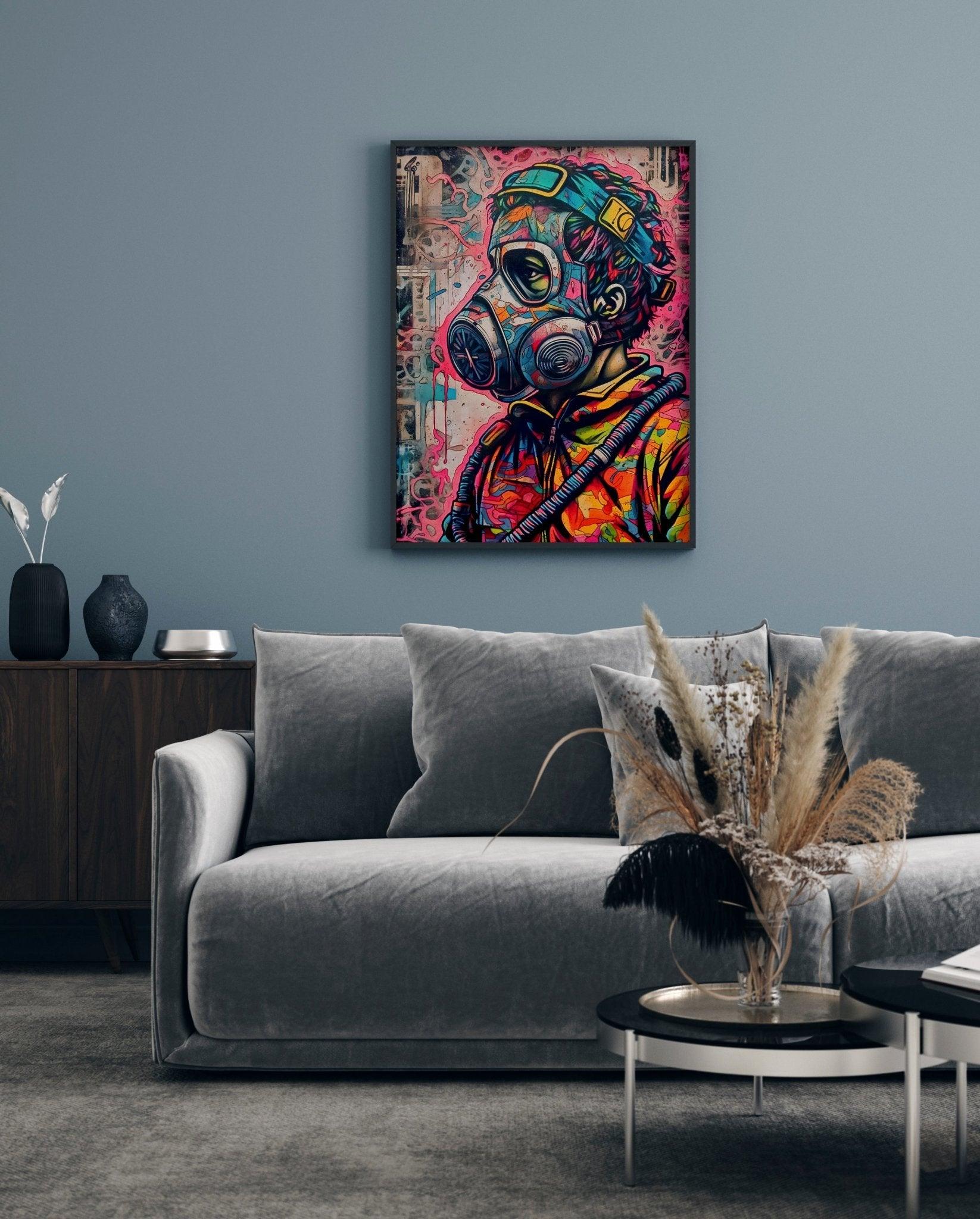 Graffiti Street Art Abstract Wall Art | Urban Spray Paint Illustration Poster - Vivid Roads