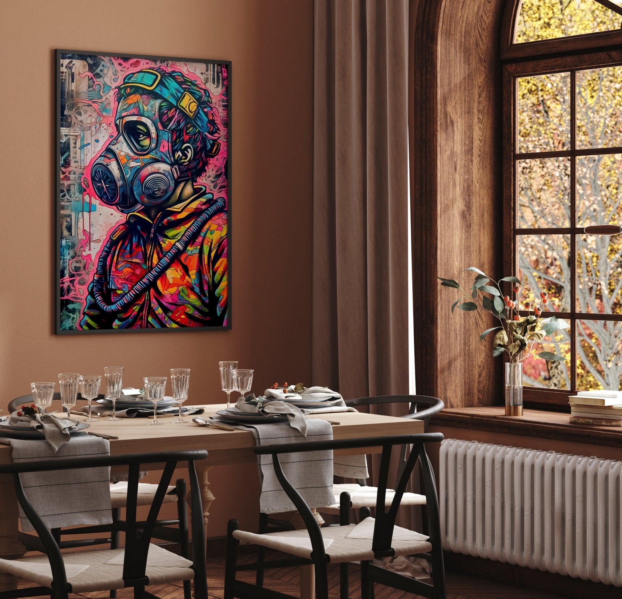 Graffiti Street Art Abstract Wall Art | Urban Spray Paint Illustration Poster - Vivid Roads