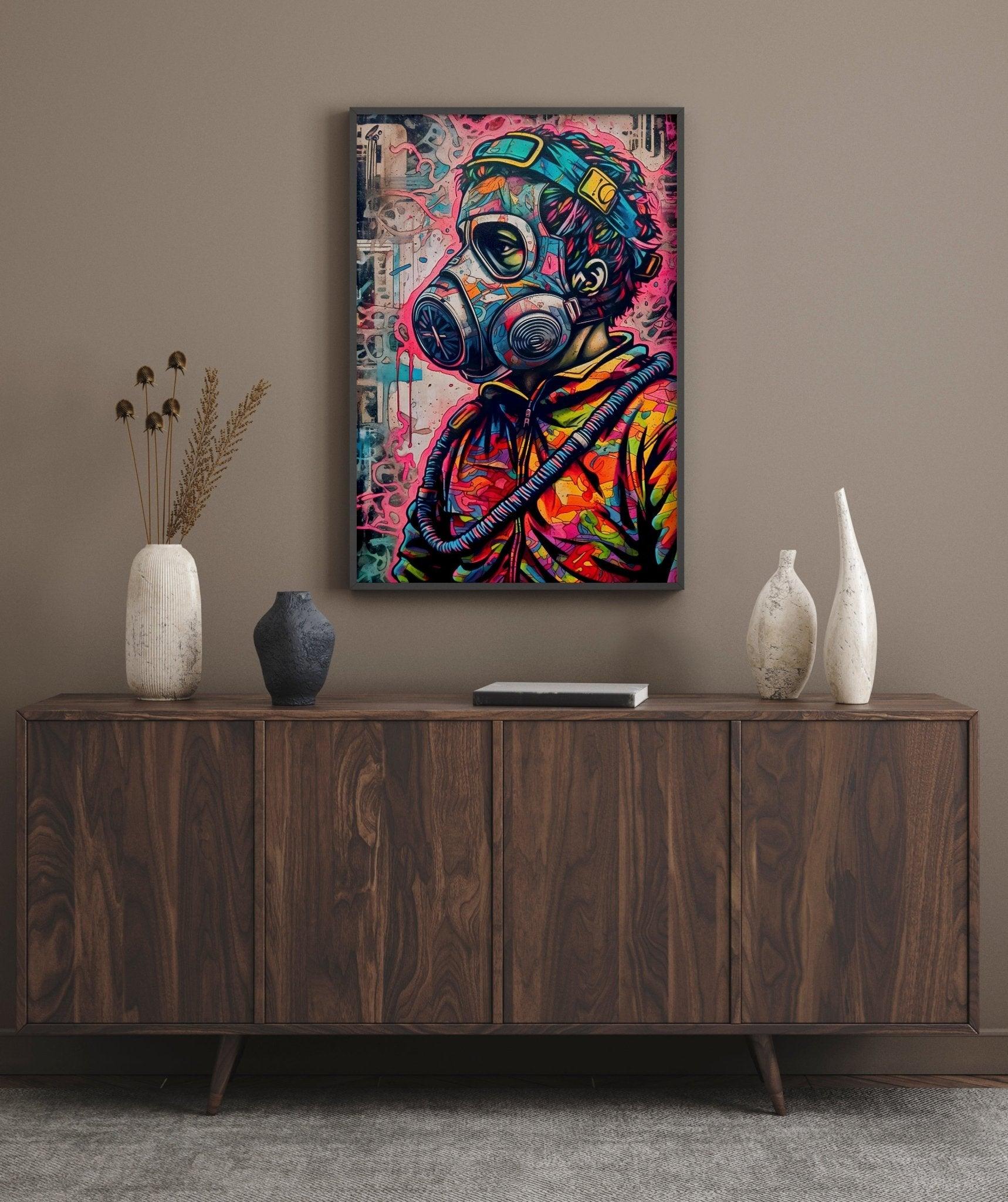 Graffiti Street Art Abstract Wall Art | Urban Spray Paint Illustration Poster - Vivid Roads