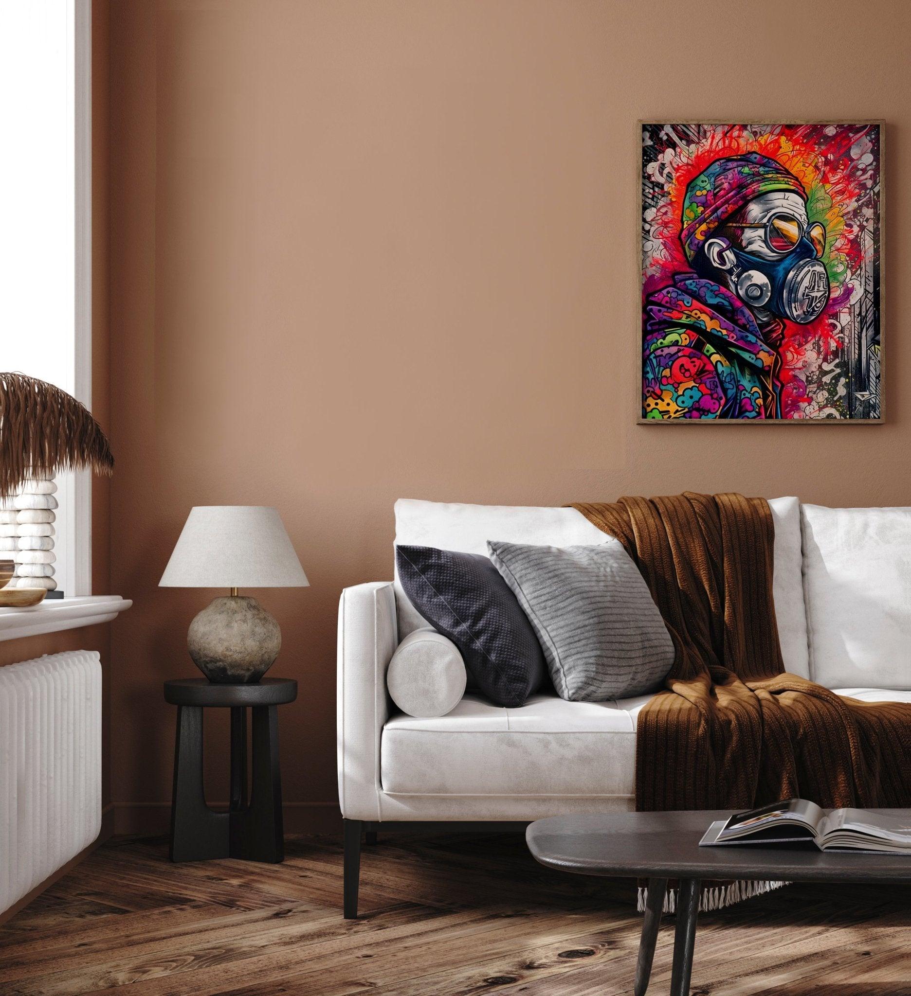 Graffiti Street Art Abstract Wall Art | Urban Spray Paint Illustration Poster V.2 - Vivid Roads