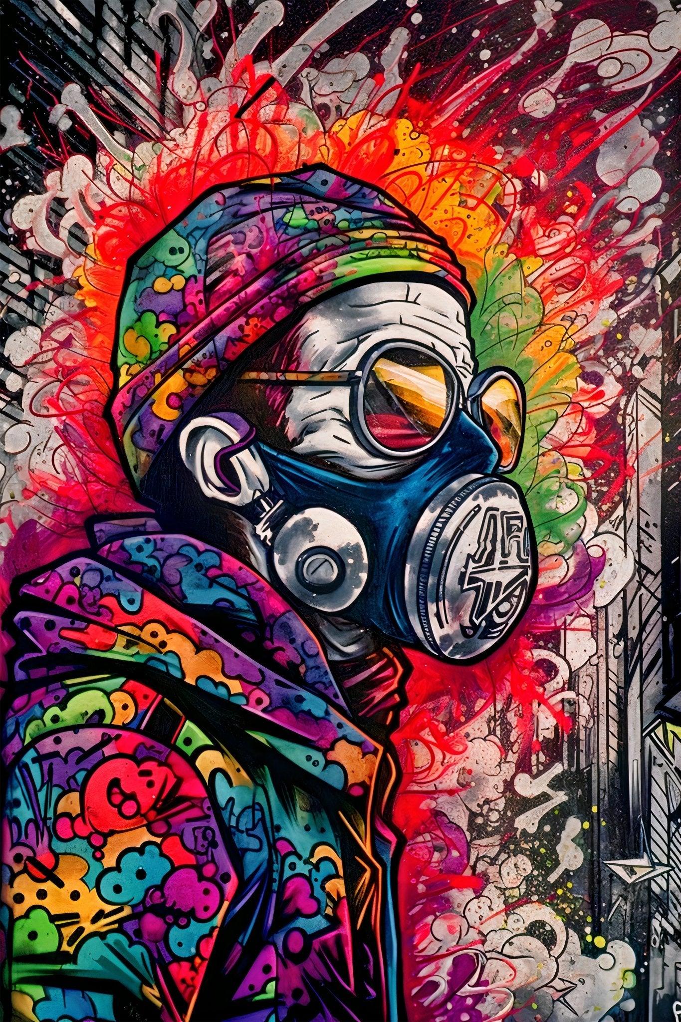 Graffiti Street Art Abstract Wall Art | Urban Spray Paint Illustration Poster V.2 - Vivid Roads