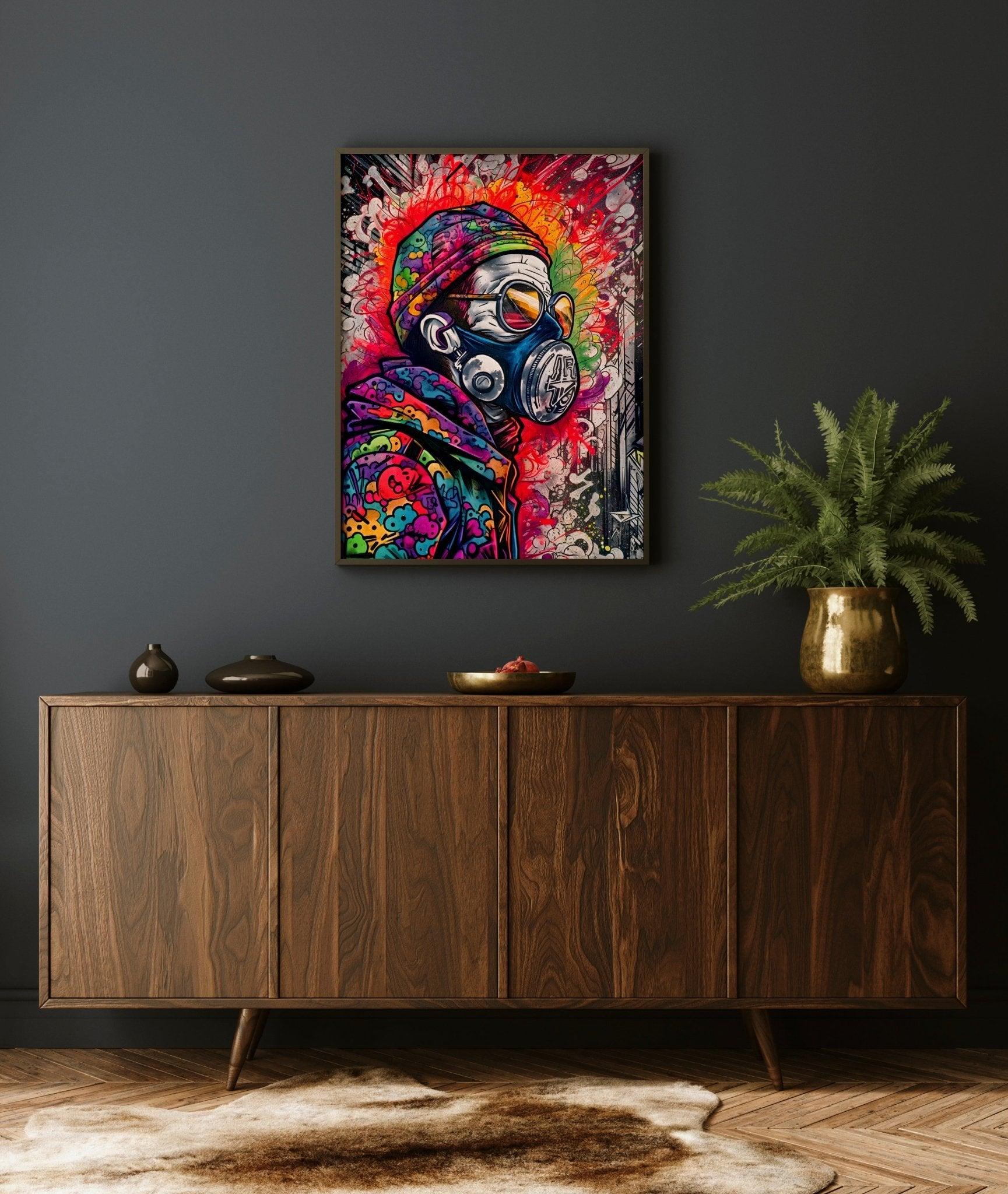 Graffiti Street Art Abstract Wall Art | Urban Spray Paint Illustration Poster V.2 - Vivid Roads