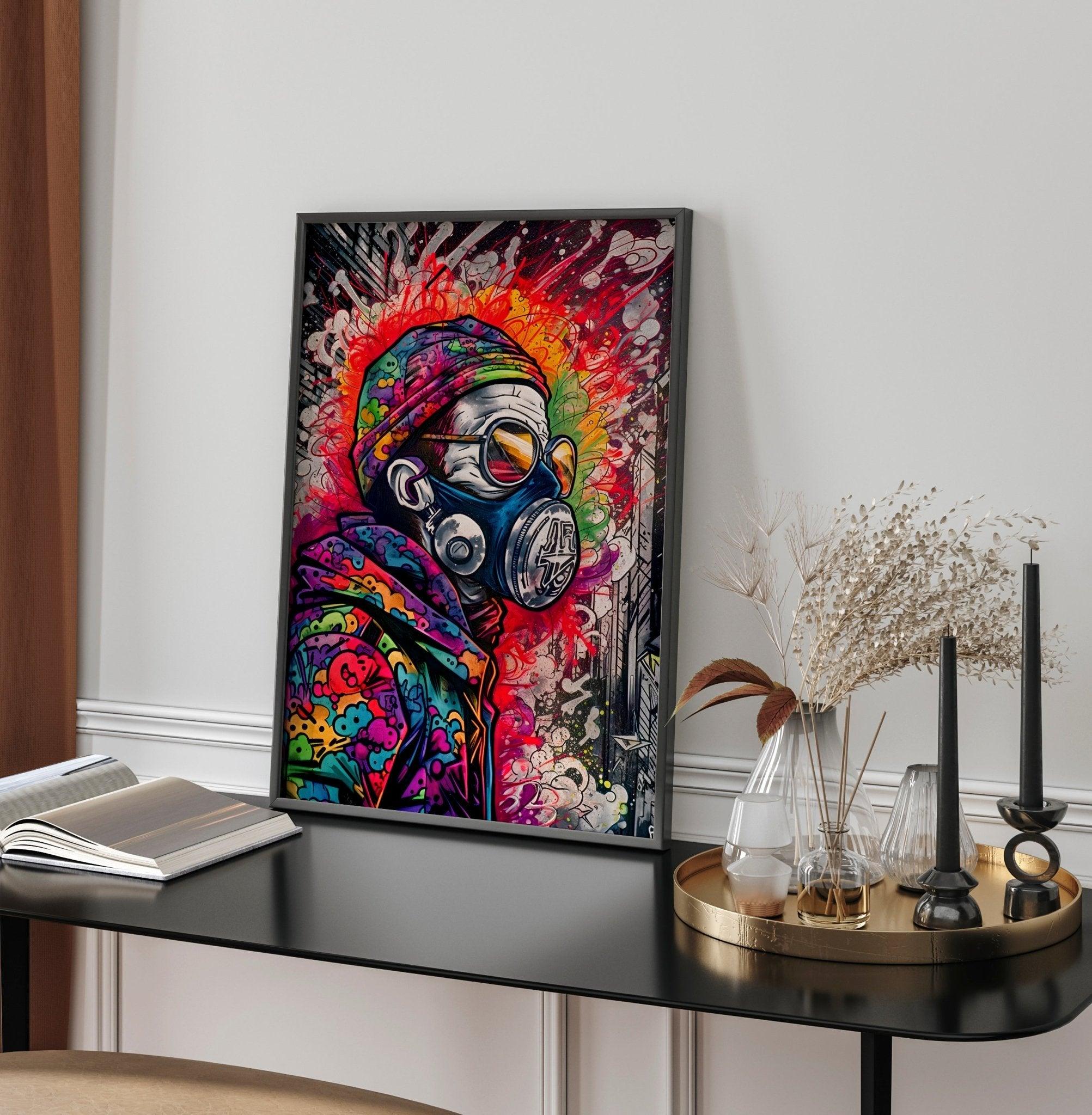 Graffiti Street Art Abstract Wall Art | Urban Spray Paint Illustration Poster V.2 - Vivid Roads