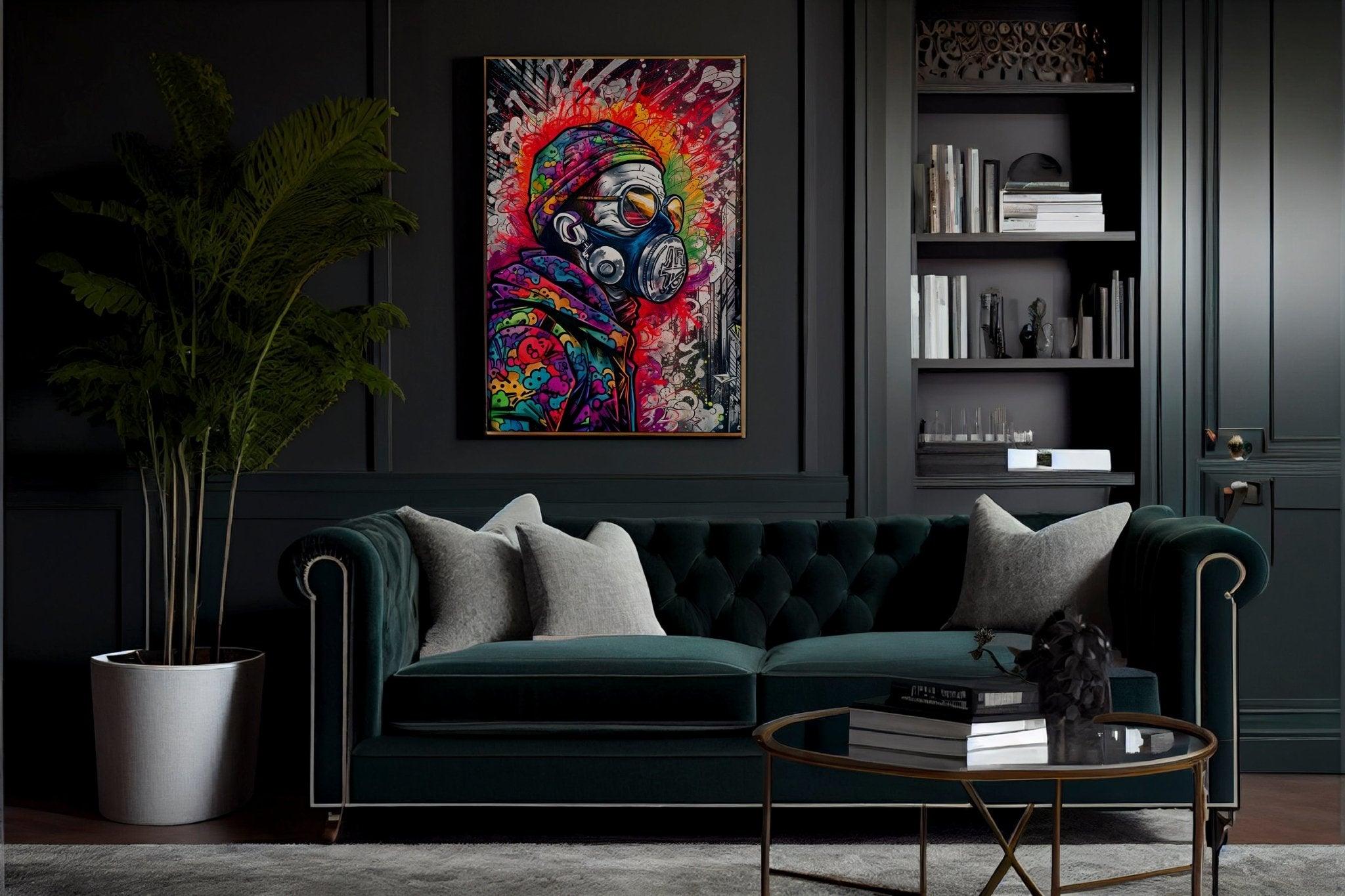 Graffiti Street Art Abstract Wall Art | Urban Spray Paint Illustration Poster V.2 - Vivid Roads