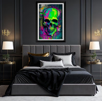 Retro Skull Graffiti Street Art Wall Art | Vintage 90s Spray Paint Pop Art Poster Illustration | Urban Statement Print Hip Hop Music Gothic - Vivid Roads