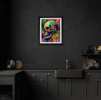Retro Skull Graffiti Street Art Wall Art | Vintage 90s Spray Paint Pop Art Poster Illustration | Urban Statement Print Hip Hop Music Gothic - Vivid Roads