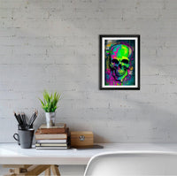 Retro Skull Graffiti Street Art Wall Art | Vintage 90s Spray Paint Pop Art Poster Illustration | Urban Statement Print Hip Hop Music Gothic - Vivid Roads