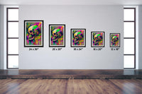 Retro Skull Graffiti Street Art Wall Art | Vintage 90s Spray Paint Pop Art Poster Illustration | Urban Statement Print Hip Hop Music Gothic - Vivid Roads