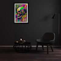 Retro Skull Graffiti Street Art Wall Art | Vintage 90s Spray Paint Pop Art Poster Illustration | Urban Statement Print Hip Hop Music Gothic - Vivid Roads