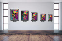 Retro Skull Graffiti Street Art Wall Art | Vintage 90s Spray Paint Pop Art Poster Illustration | Urban Statement Print Hip Hop Music Gothic - Vivid Roads