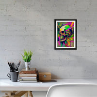 Retro Skull Graffiti Street Art Wall Art | Vintage 90s Spray Paint Pop Art Poster Illustration | Urban Statement Print Hip Hop Music Gothic - Vivid Roads