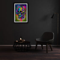 Retro Skull Graffiti Street Art Wall Art | Vintage 90s Spray Paint Pop Art Poster Illustration | Urban Statement Print Hip Hop Music Gothic - Vivid Roads
