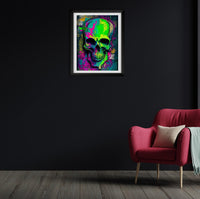 Retro Skull Graffiti Street Art Wall Art | Vintage 90s Spray Paint Pop Art Poster Illustration | Urban Statement Print Hip Hop Music Gothic - Vivid Roads