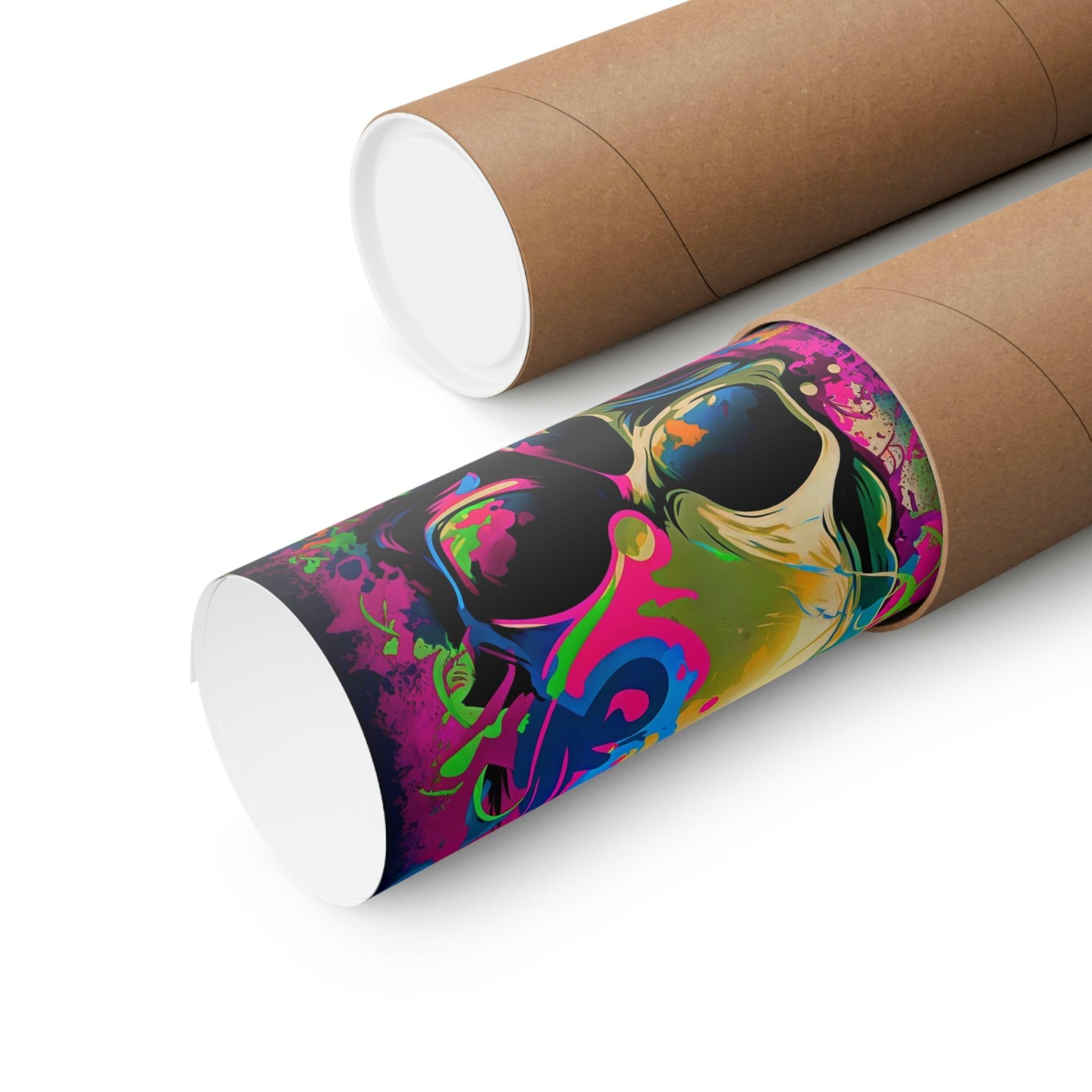 Retro Skull Graffiti Street Art Wall Art | Vintage 90s Spray Paint Pop Art Poster Illustration | Urban Statement Print Hip Hop Music Gothic - Vivid Roads