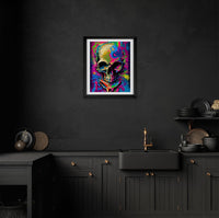 Retro Skull Graffiti Street Art Wall Art | Vintage 90s Spray Paint Pop Art Poster Illustration | Urban Statement Print Hip Hop Music Gothic - Vivid Roads