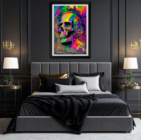 Retro Skull Graffiti Street Art Wall Art | Vintage 90s Spray Paint Pop Art Poster Illustration V.2 - Vivid Roads
