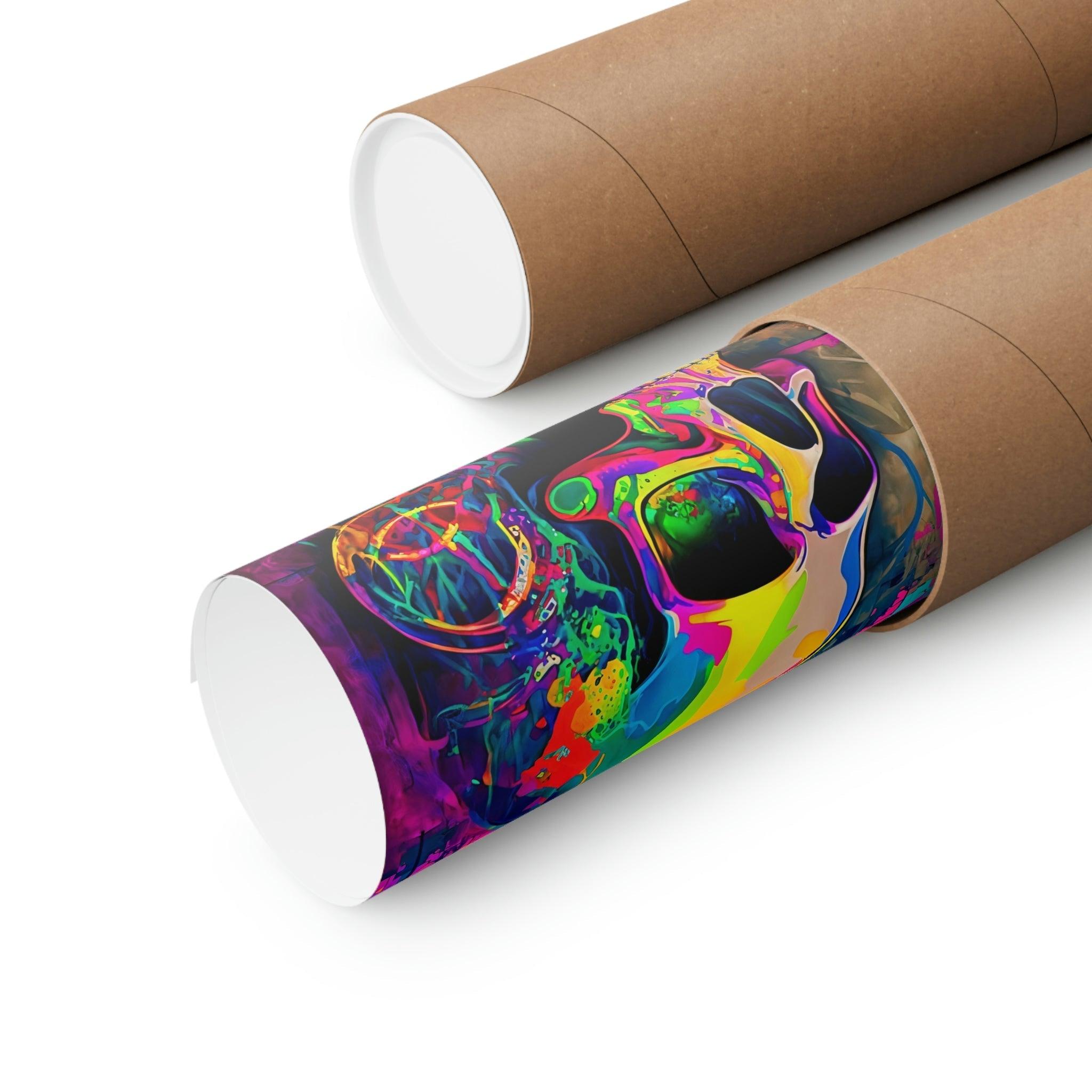 Retro Skull Graffiti Street Art Wall Art | Vintage 90s Spray Paint Pop Art Poster Illustration V.2 - Vivid Roads