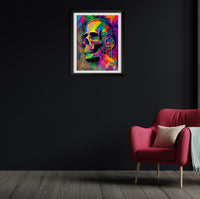 Retro Skull Graffiti Street Art Wall Art | Vintage 90s Spray Paint Pop Art Poster Illustration V.2 - Vivid Roads