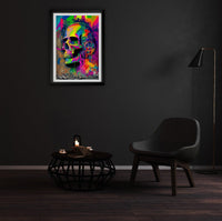 Retro Skull Graffiti Street Art Wall Art | Vintage 90s Spray Paint Pop Art Poster Illustration V.2 - Vivid Roads