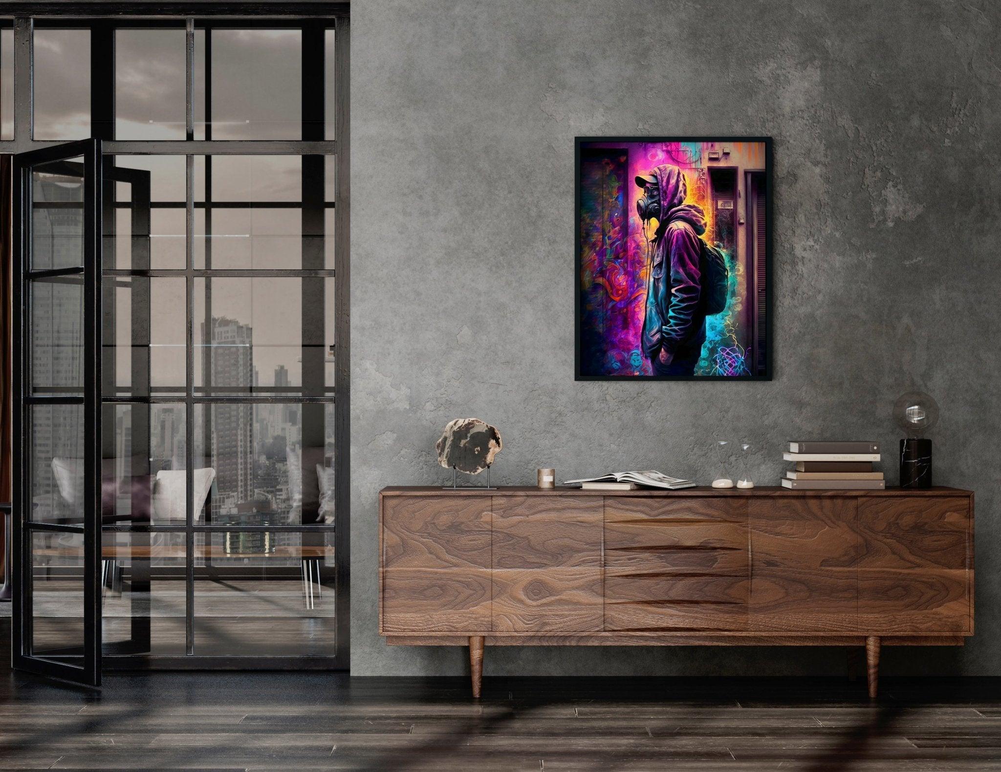 Retro Street Art Graffiti Wall Art | Spray Paint Vintage Urban Pop Art Poster - Vivid Roads