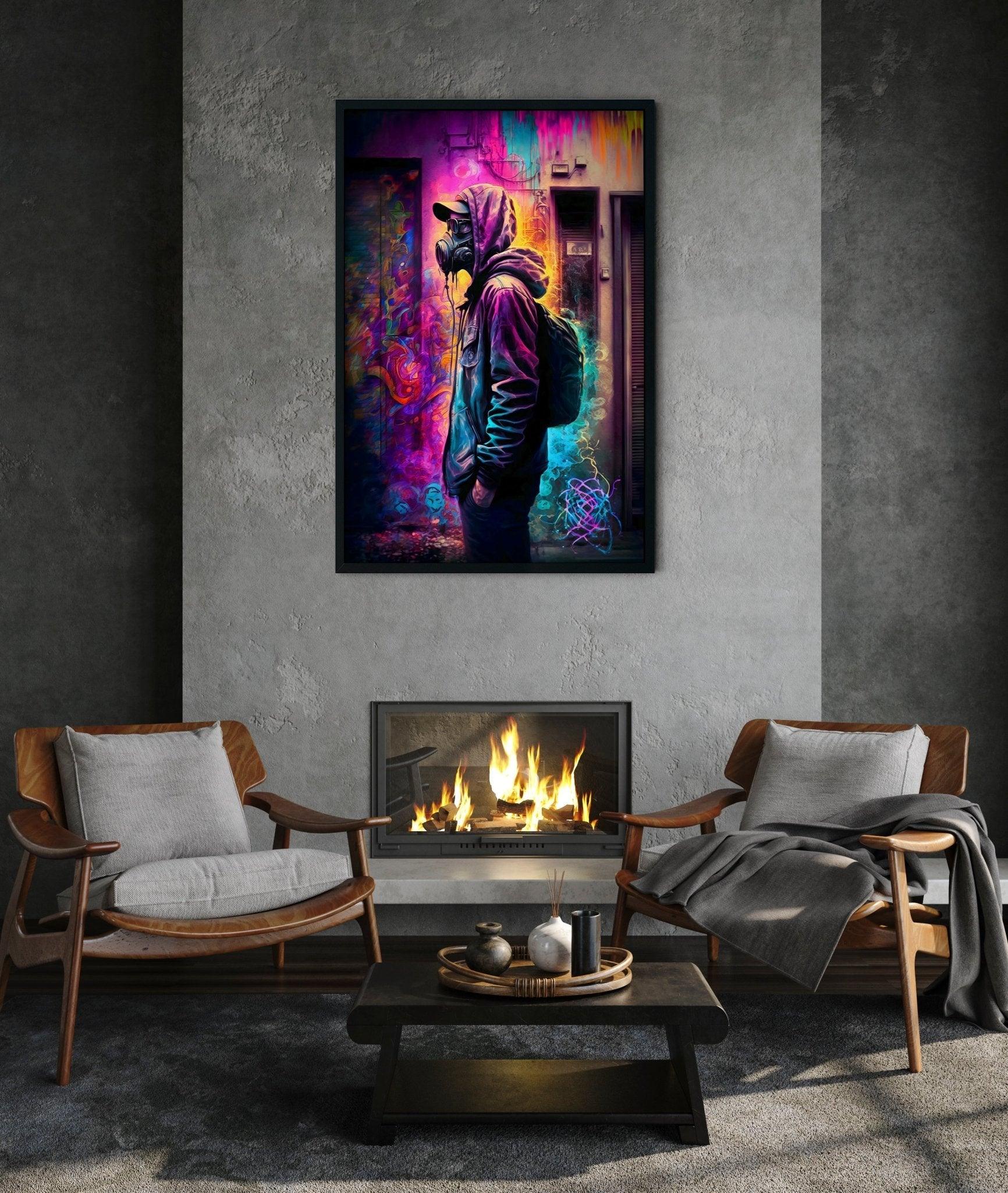 Retro Street Art Graffiti Wall Art | Spray Paint Vintage Urban Pop Art Poster - Vivid Roads