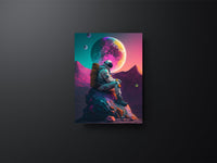 Space Astronaut Wall Art | Retro Illustration Universe Galaxy Sci-Fi Fantasy Print - Vivid Roads