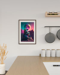 Space Astronaut Wall Art | Retro Illustration Universe Galaxy Sci-Fi Fantasy Print - Vivid Roads