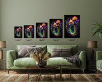 Trippy Psychedelic Abstract Wall Art | Surreal Magic Mushroom Forest Fantasy Illustration - Vivid Roads