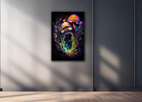 Trippy Psychedelic Abstract Wall Art | Surreal Magic Mushroom Forest Fantasy Illustration - Vivid Roads